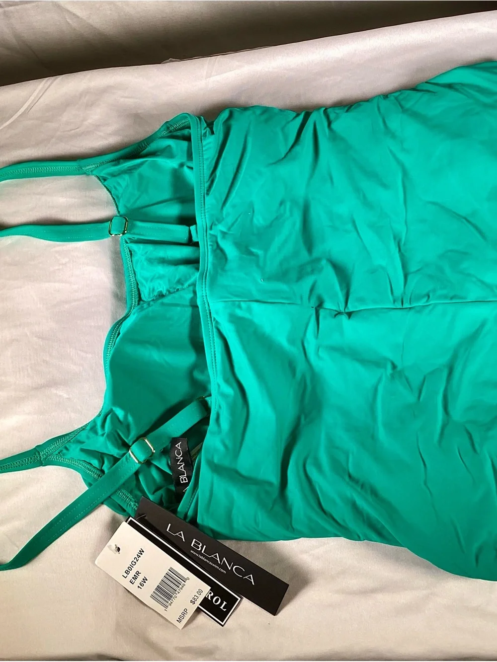 La Blanca Teal Green Ruched Women’s One-Piece Swimsuit